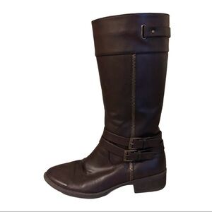 Kenneth Cole Reaction Brown Chloe Wonder Zip Up Tall Boots Size 5